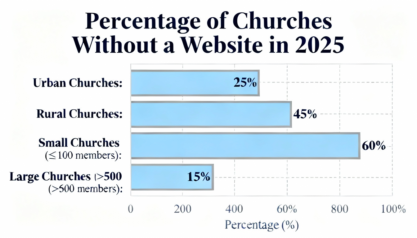 chart of churhes without a website 2025